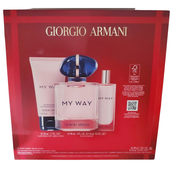 Giorgio Armani My Way Eau De Parfum Spray 3 Piece Gift Set